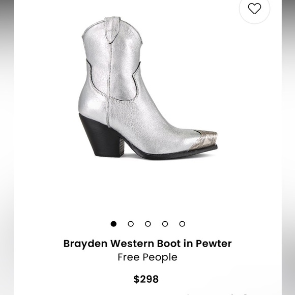 Free People Brayden Western Boot Pewter Size 8.5 NWT - Picture 4 of 16